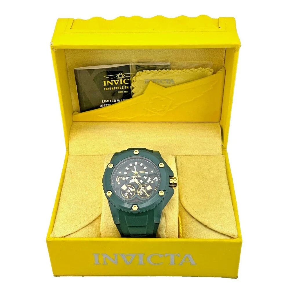 Invicta Akula Men's 51mm Green Gold Automatic Silicone Wrist Watch 35248